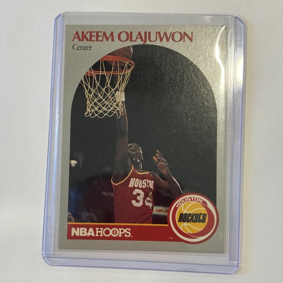 Lot of 9 90s Hakeem Olajuwon NBA Basketball Trading Cards Houston Rockets Akeem - Picture 16 of 16